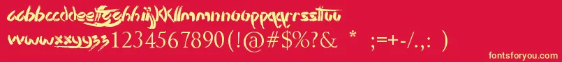 StencilBrush Font – Yellow Fonts on Red Background