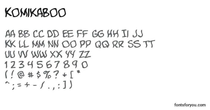 Шрифт KomikaBoo – алфавит, цифры, специальные символы