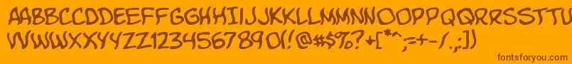 KomikaBoo Font – Brown Fonts on Orange Background
