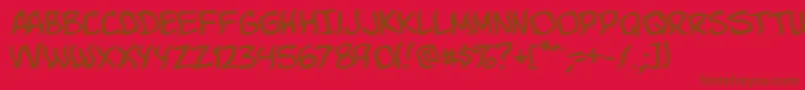 KomikaBoo Font – Brown Fonts on Red Background