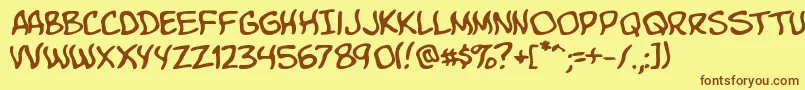 KomikaBoo Font – Brown Fonts on Yellow Background