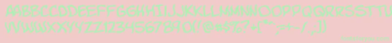 KomikaBoo Font – Green Fonts on Pink Background