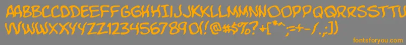 KomikaBoo Font – Orange Fonts on Gray Background