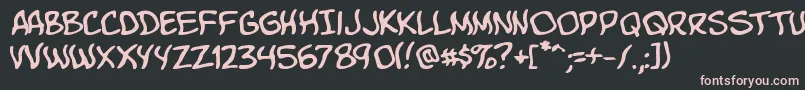 KomikaBoo Font – Pink Fonts on Black Background