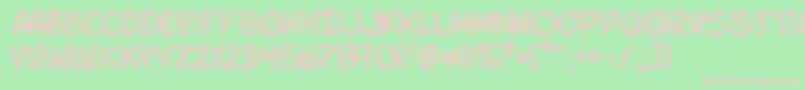 KomikaBoo Font – Pink Fonts on Green Background