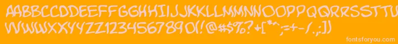 KomikaBoo Font – Pink Fonts on Orange Background