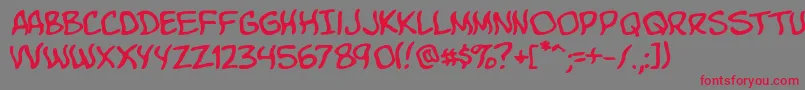 KomikaBoo Font – Red Fonts on Gray Background