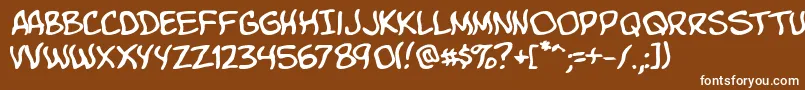KomikaBoo Font – White Fonts on Brown Background