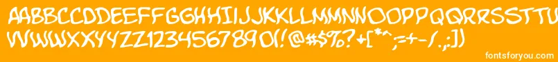 Шрифт KomikaBoo – белые шрифты на оранжевом фоне