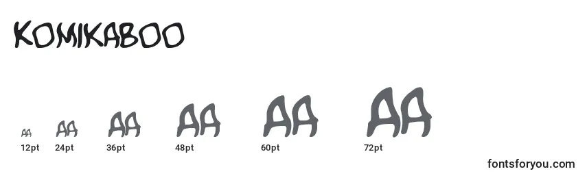 Размеры шрифта KomikaBoo