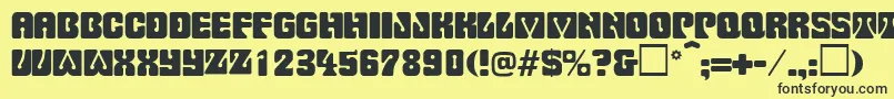 Pinocchio Font – Black Fonts on Yellow Background