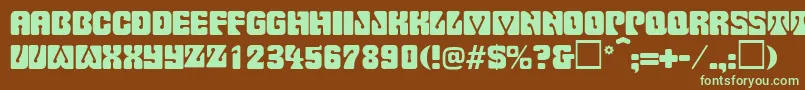 Pinocchio-fontti – vihreät fontit ruskealla taustalla