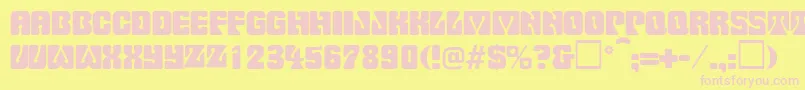 Pinocchio Font – Pink Fonts on Yellow Background