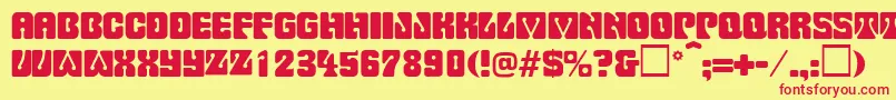 Pinocchio Font – Red Fonts on Yellow Background