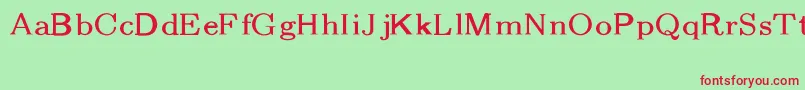 フォントCmFibonacciRegular – 赤い文字の緑の背景