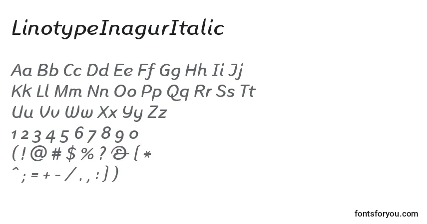 Fuente LinotypeInagurItalic - alfabeto, números, caracteres especiales