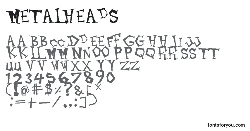 Czcionka Metalheads – alfabet, cyfry, specjalne znaki