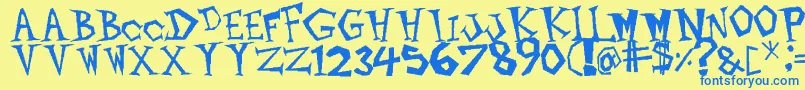 Metalheads Font – Blue Fonts on Yellow Background