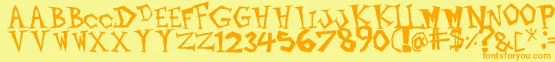 Metalheads Font – Orange Fonts on Yellow Background