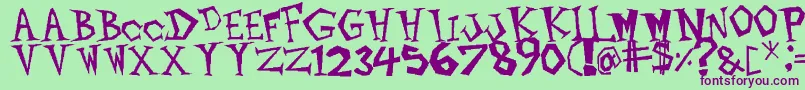 Metalheads Font – Purple Fonts on Green Background