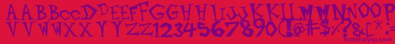 Metalheads Font – Purple Fonts on Red Background