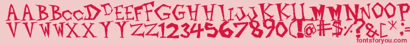 Metalheads Font – Red Fonts on Pink Background