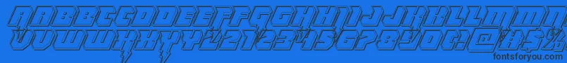 Thundertitanengrave Font – Black Fonts on Blue Background