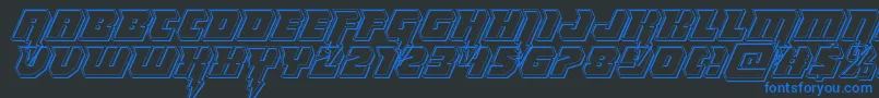 Thundertitanengrave Font – Blue Fonts on Black Background