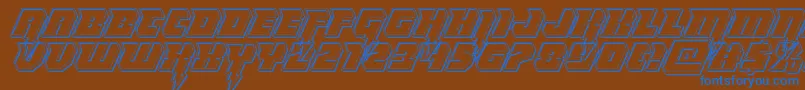 Thundertitanengrave Font – Blue Fonts on Brown Background