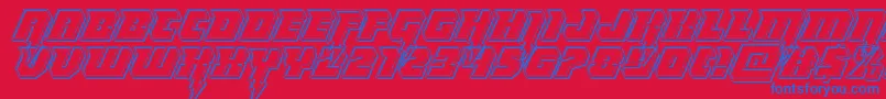 Thundertitanengrave Font – Blue Fonts on Red Background