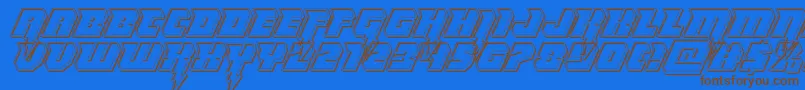 Thundertitanengrave Font – Brown Fonts on Blue Background