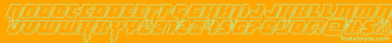 Thundertitanengrave Font – Green Fonts on Orange Background