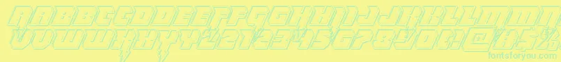 Thundertitanengrave Font – Green Fonts on Yellow Background