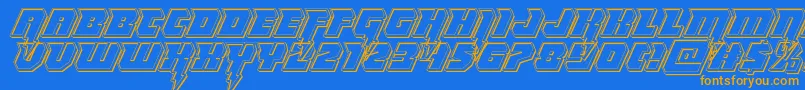 Thundertitanengrave Font – Orange Fonts on Blue Background