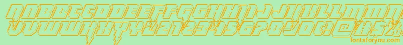 Шрифт Thundertitanengrave – оранжевые шрифты на зелёном фоне