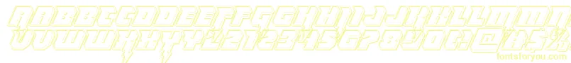 Police Thundertitanengrave – polices jaunes sur fond blanc