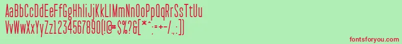 PaktCondensed Font – Red Fonts on Green Background