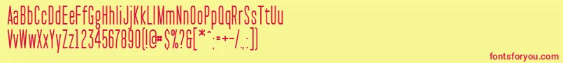 PaktCondensed Font – Red Fonts on Yellow Background