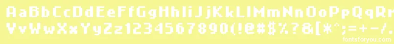 4mini Font – White Fonts on Yellow Background