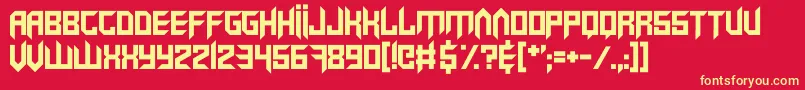 VirtualRave Font – Yellow Fonts on Red Background