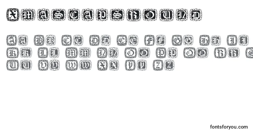 Schriftart Xmascapsround – Alphabet, Zahlen, spezielle Symbole