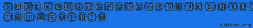 フォントXmascapsround – 黒い文字の青い背景