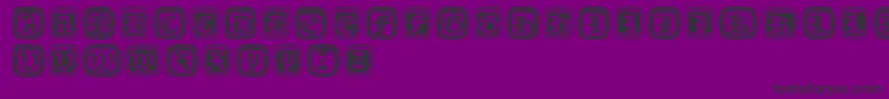 フォントXmascapsround – 紫の背景に黒い文字