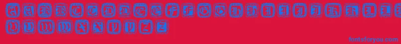Xmascapsround Font – Blue Fonts on Red Background