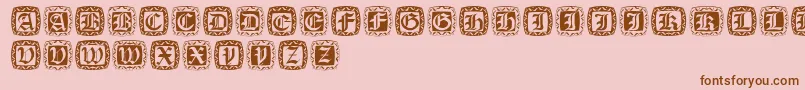 More about Xmascapsround Font Xmascapsround Font – Brown Fonts on Pink Background