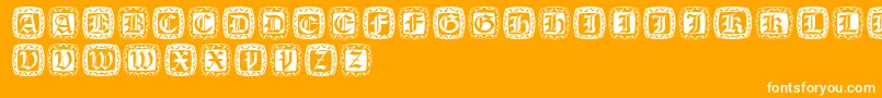 Xmascapsround Font – White Fonts on Orange Background