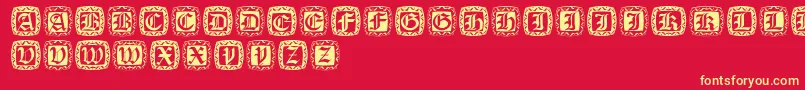Xmascapsround Font – Yellow Fonts on Red Background