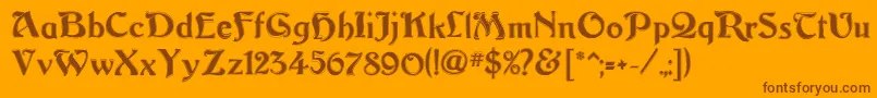 Argosgeorgecontour-Schriftart – Braune Schriften auf orangefarbenem Hintergrund