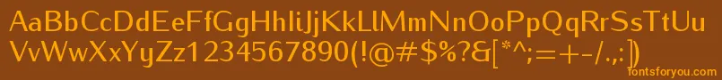 IwonamediumRegular Font – Orange Fonts on Brown Background