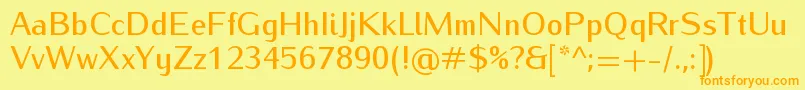 IwonamediumRegular Font – Orange Fonts on Yellow Background